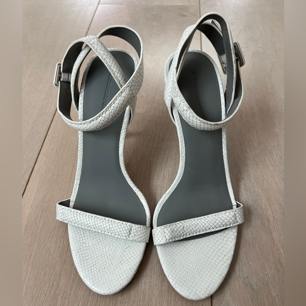 Alexander Wang White Snakeskin Sandals